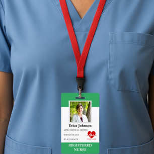 custom Hospital nurse Employee Logo & Photo ID Badge