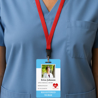 custom Hospital nurse Employee Logo & Photo ID Badge