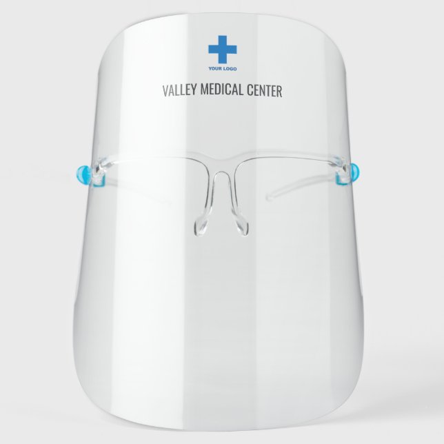 Custom Hospital or Healthcare Center Logo & Name Face Shield (Front)