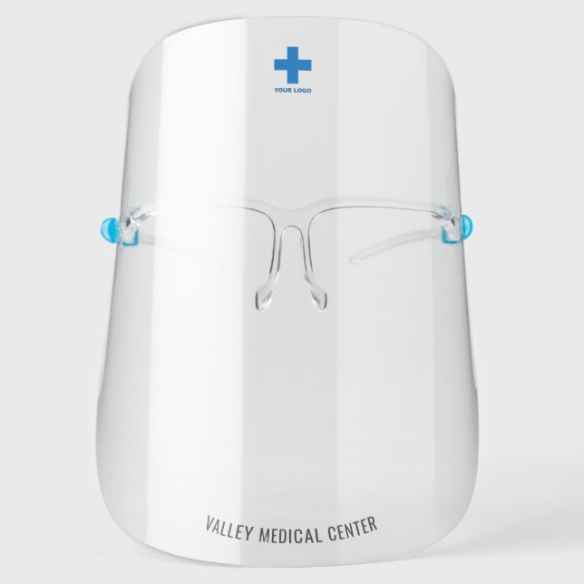 Custom Hospital or Healthcare Center Logo & Name Face Shield (Front)