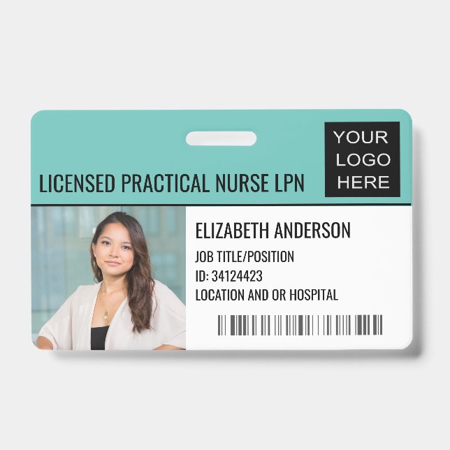 Custom Hospital Photo ID with Logo Medical Badge (Front)