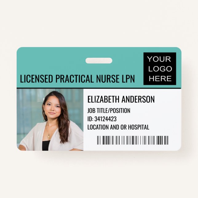Custom Hospital Photo ID with Logo Medical Badge (Front)
