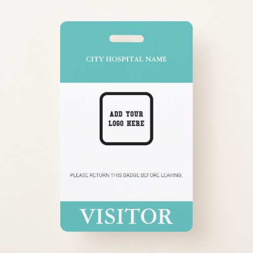 Custom Hospital Visitor Pass Barcode Logo ID Badge