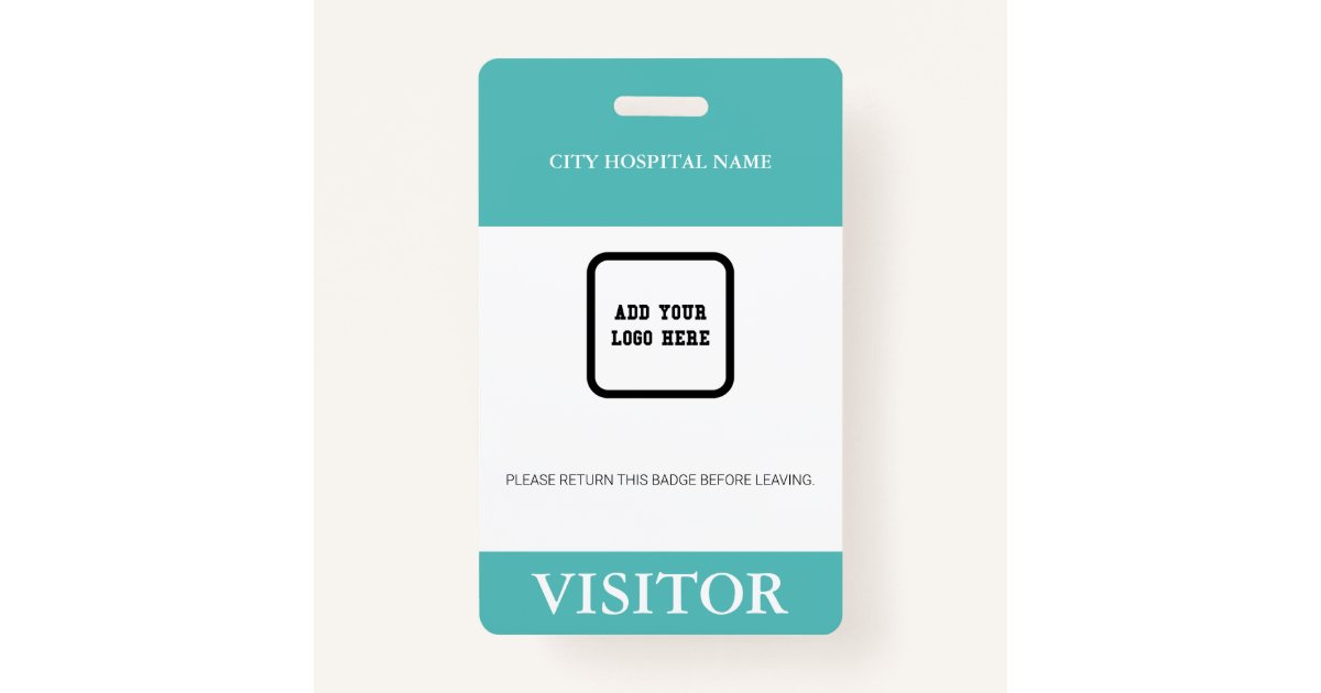 Custom Hospital Visitor Pass Barcode Logo ID Badge | Zazzle