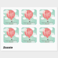 Girl Baby Shower Hot Air Balloons Florals Wrapping Paper Sheets, Zazzle