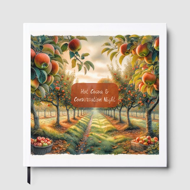 Custom Hot Cocoa & Conversation Night  Foil Guest Book (Front)