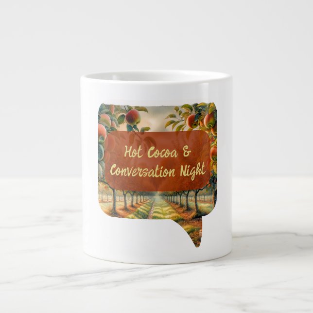 Custom Hot Cocoa & Conversation Night Mug  (Front)