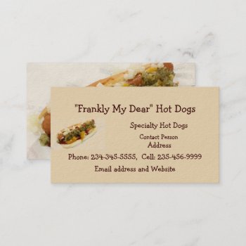 Custom Hot Dog Stand Or Food Cart Business Card by countrymousestudio at Zazzle