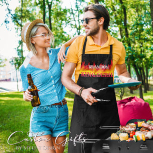 Custom Hot Flames King of the Grill Grillmaster Apron