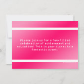 Custom Hot Pink Birthday Party Admission Ticket Invitation (Back)