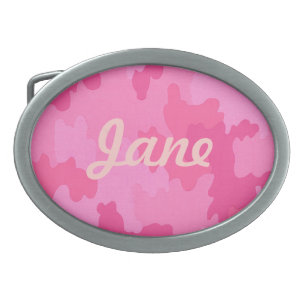 Custom Hot Pink Camouflage Belt Buckle