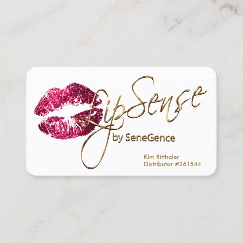 Custom _ Hot Pink Glitter and Gold _ White Business Card