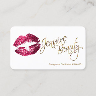 Custom - Hot Pink Glitter and Gold - White Business Card
