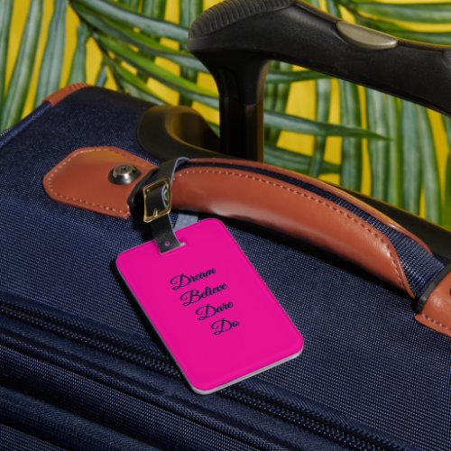 Custom Hot Pink Luggage Tag - Personalized Tag
