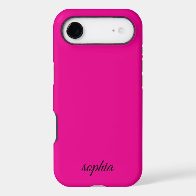 Custom Hot Pink Name Case – Elegant Script for iPh (Back)