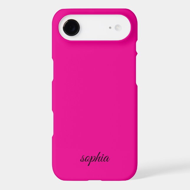 Custom Hot Pink Name Case – Elegant Script for iPh (Back)