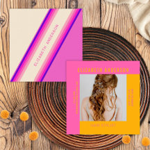 Custom Hot Pink Orange Retro Stripes 70s, 80s