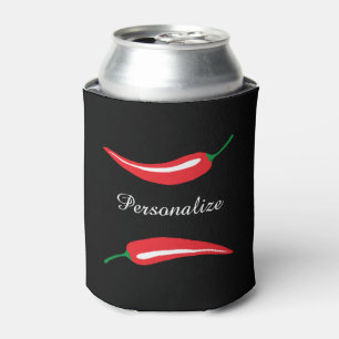 Custom hot red chili pepper beverage can cooler