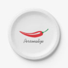 Custom hot red chili pepper disposable plates