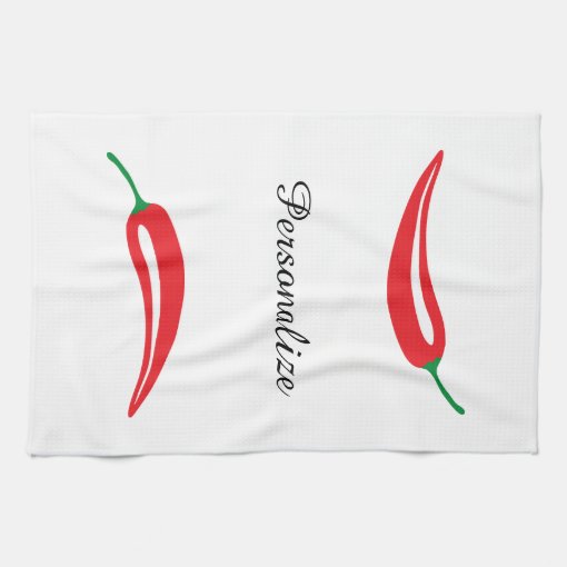 Custom hot red chili pepper kitchen towel Zazzle