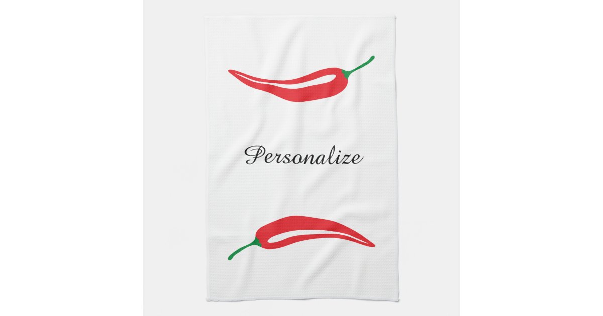 Custom hot red chili pepper kitchen towel Zazzle
