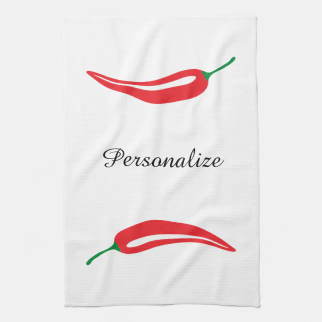 Custom hot red chili pepper kitchen towel Zazzle