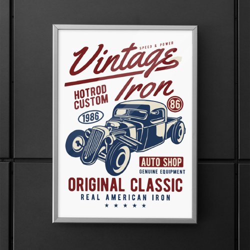 Custom Hot Rod Logo Poster