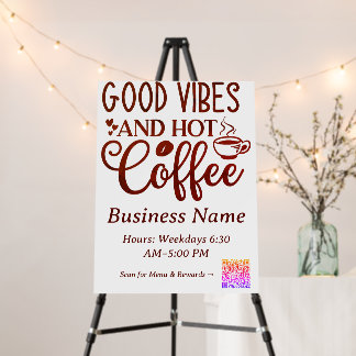 Custom Hotel Lobby Coffee Service Sign