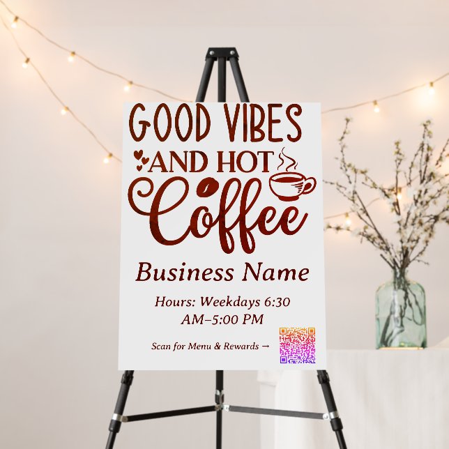 Custom Hotel Lobby Coffee Service Sign (In Situ (Stand))