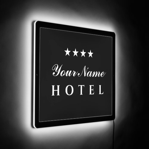 Custom hotel lobby LED sign with star rating