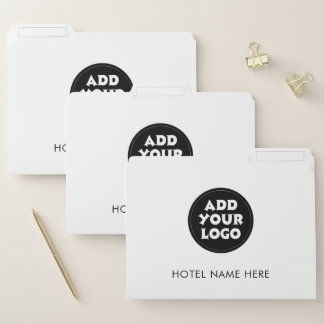Custom Hotel Name & Logo Any Color File Folder