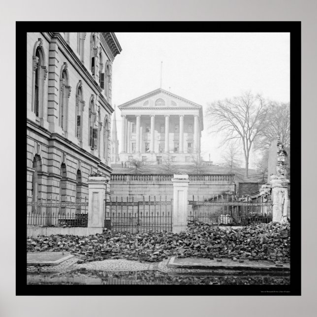 Custom House & Capitol in Richmond, VA 1865 Poster (Front)