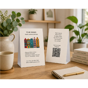 Custom House Cleaning Services QR Paper Table Tent