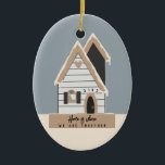 Custom House Gift For Parents  Ceramic Ornament<br><div class="desc">A sweet keepsake ornament for family members. This ornament reads “home is where we are together”. The house number,  city and year can be customized using the personalization feature.</div>
