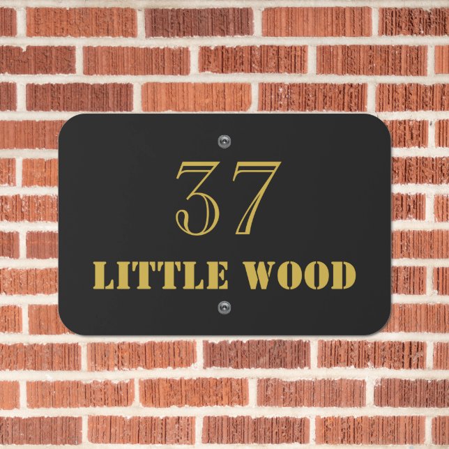 Custom House Name and Number Metal Sign (In Situ(Brick))