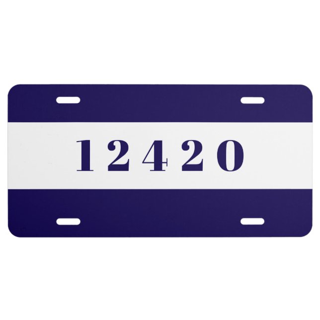 Custom House Number  License Plate (Front)