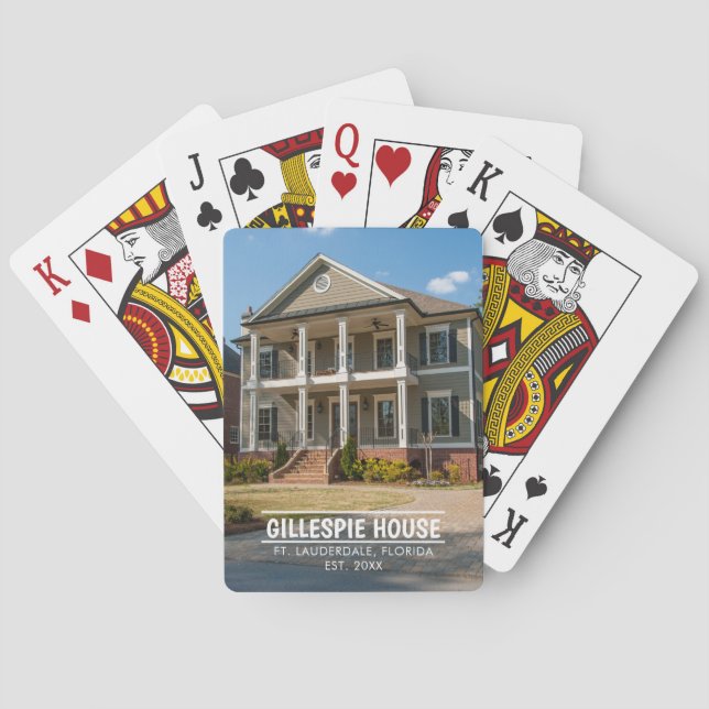 Custom House Photo Template  Poker Cards (Back)