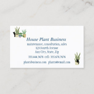 Custom House Plant Business Business Card
