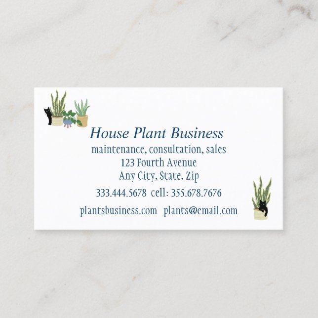 Custom House Plant Business Business Card (Front)