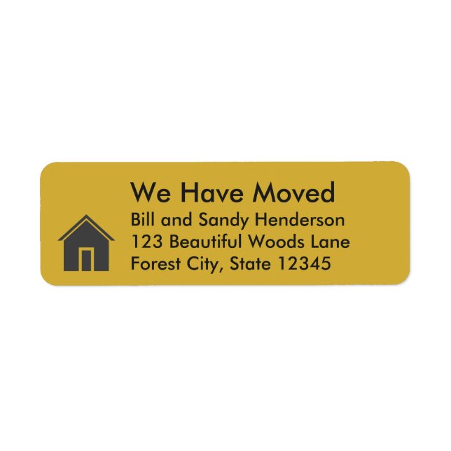 Custom House We Have Moved Moving Announcement Label (Front)