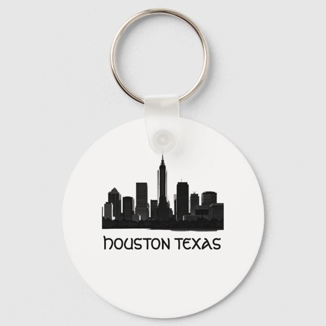Custom Houston Texas Skyline Keychain (Front)