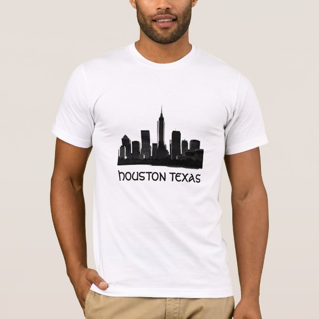 Custom Houston Texas Skyline T-Shirt (Front)