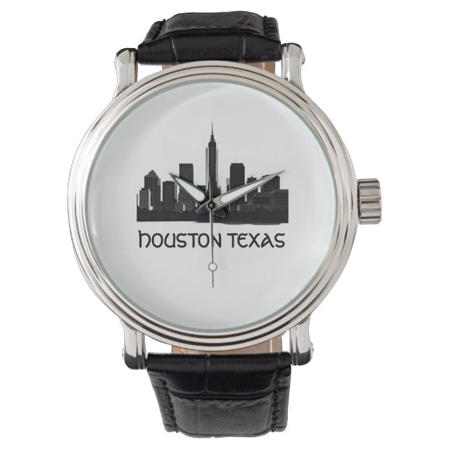 Custom Houston Texas Skyline Watch (Front)