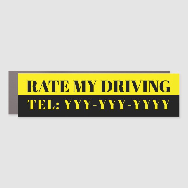 Custom “How is My Driving” Company Car Magnet (Front)