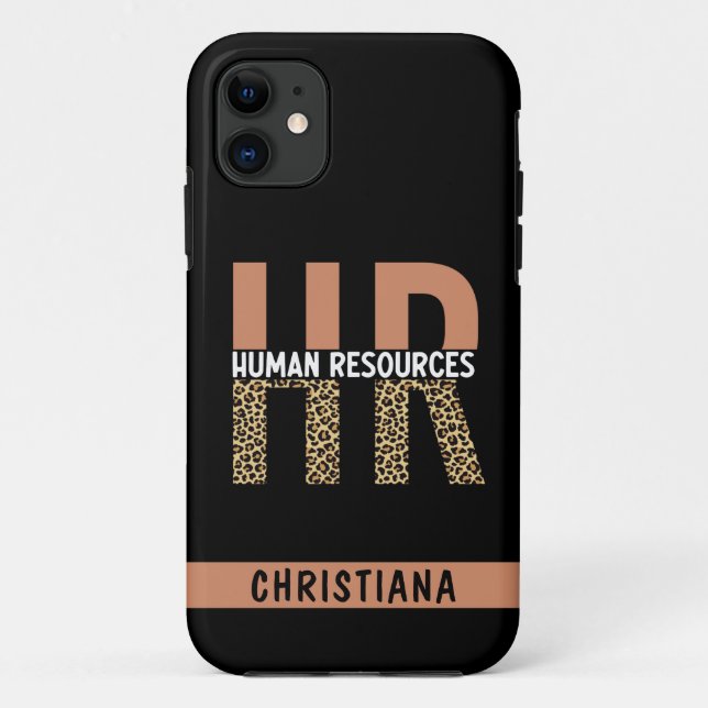 Custom HR Human Resources Leopard Print HR Gifts Case-Mate iPhone Case (Back)