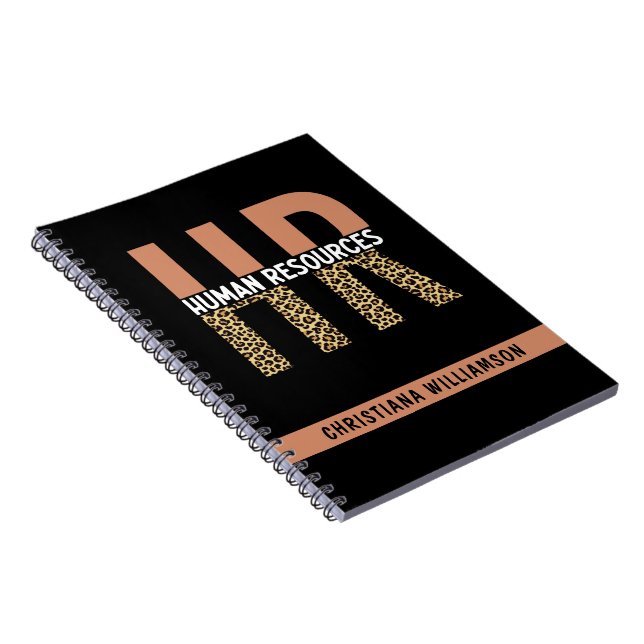 Custom HR Human Resources Leopard Print HR Gifts Notebook (Right Side)