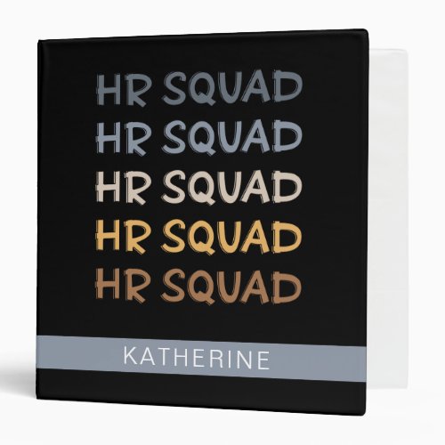 Custom HR Squad Human Resources Team 3 Ring Binder