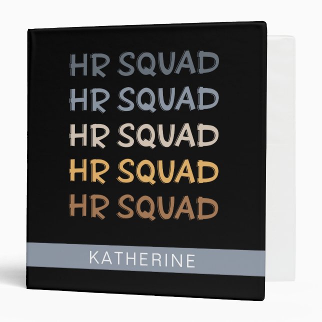 Custom HR Squad Human Resources Team 3 Ring Binder (Front/Inside)
