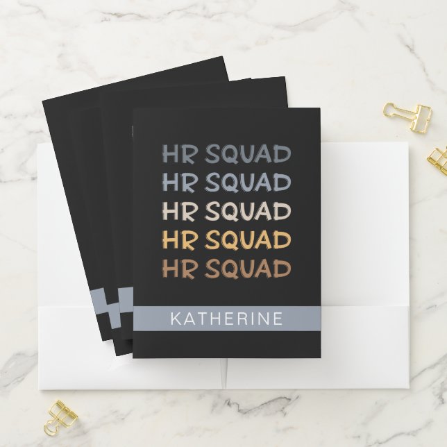 Custom HR Squad Human Resources Team Gifts Pocket Folder (In Situ)