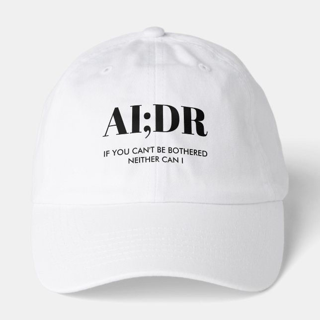 Custom Human Authors AI;DR  Hat (Front)